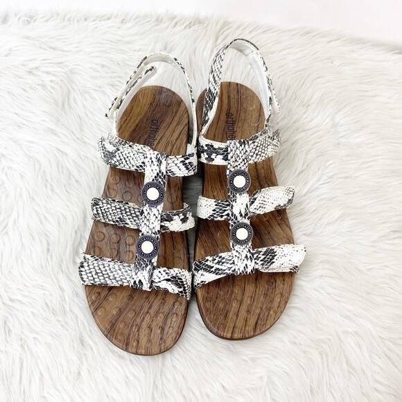 Orthaheel Vionic 9 Womens Ivory Snake Print Leather Yasmin II Gladiator Sandals - Picture 6 of 10